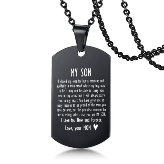 "My Son" Inspirational Stainless Pendant Necklace - Hautefull