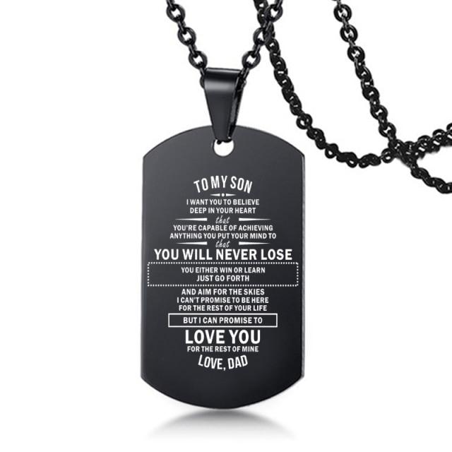 "My Son" Inspirational Stainless Pendant Necklace - Hautefull