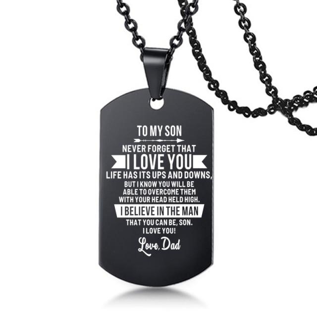 "My Son" Inspirational Stainless Pendant Necklace - Hautefull