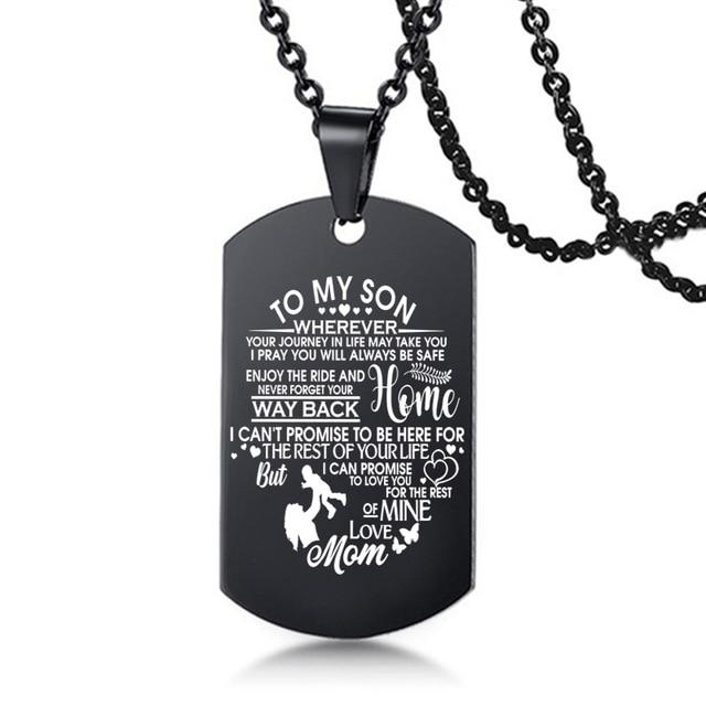 "My Son" Inspirational Stainless Pendant Necklace - Hautefull