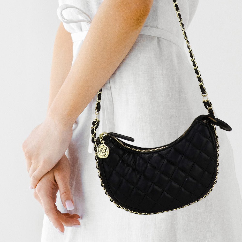 Quilted Chain Crossbody Bag - Hautefull