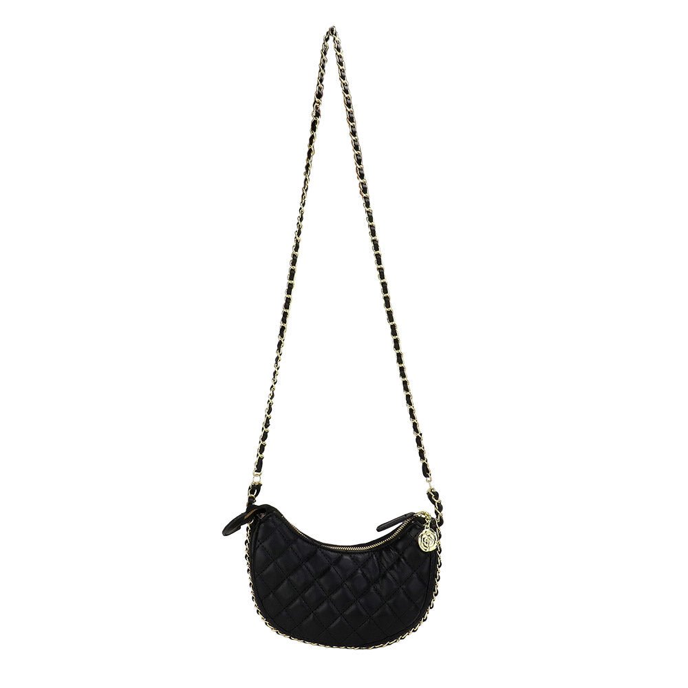 Quilted Chain Crossbody Bag - Hautefull