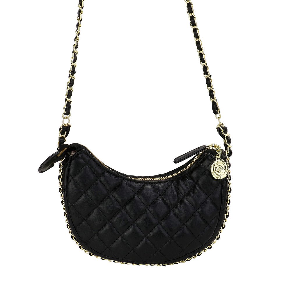 Quilted Chain Crossbody Bag - Hautefull