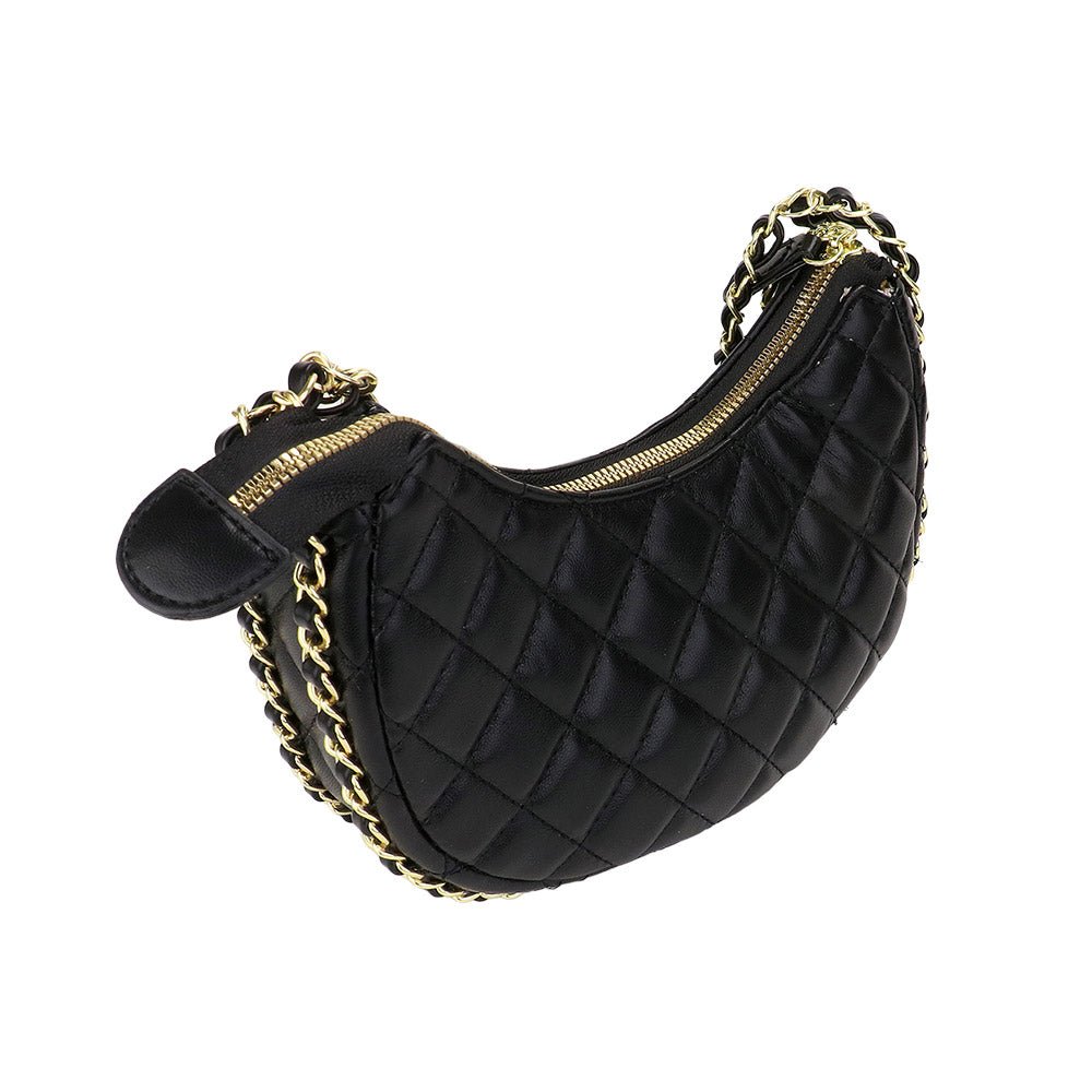 Quilted Chain Crossbody Bag - Hautefull