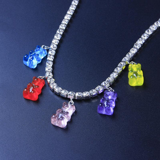 Rainbow Bears Tennis Choker Necklace - Hautefull