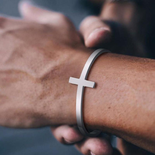 Religious Cross Cuff Bracelet - Hautefull