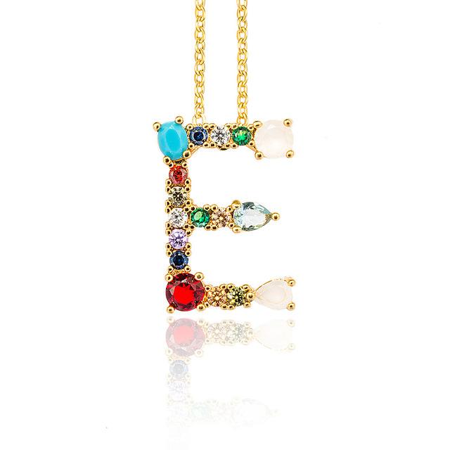 Rhinestone Letters Pendant Necklace - Hautefull