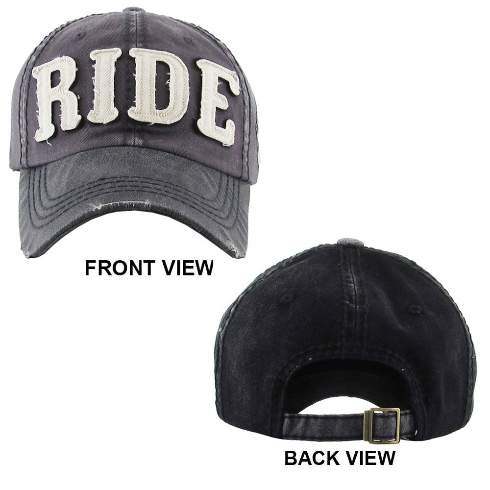 RIDE Embroidered Baseball Cap for Men - Hautefull