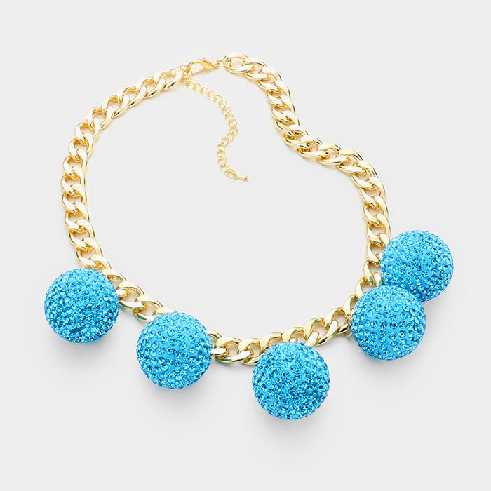 Shamballa Ball Metal Chain Necklace - Hautefull