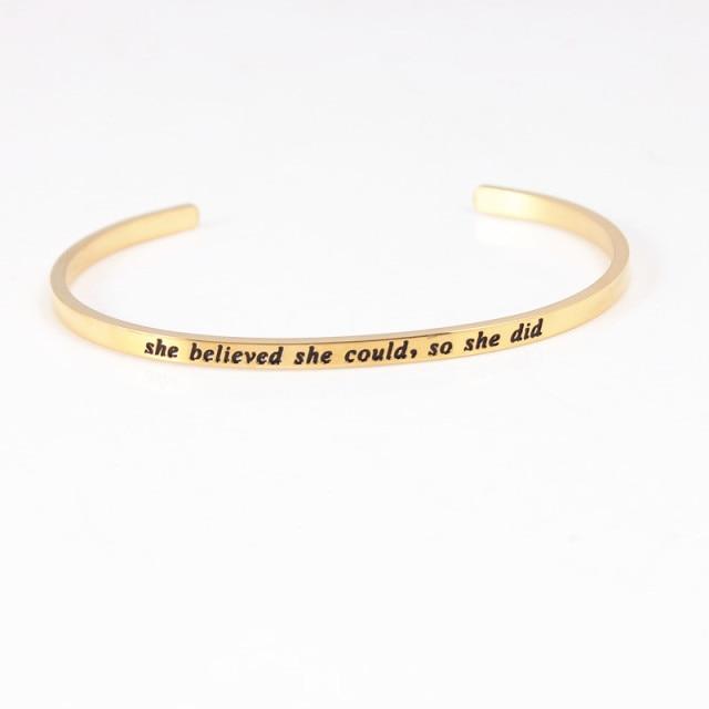 She Believed She Could So She Did Motivation Bracelet - Hautefull