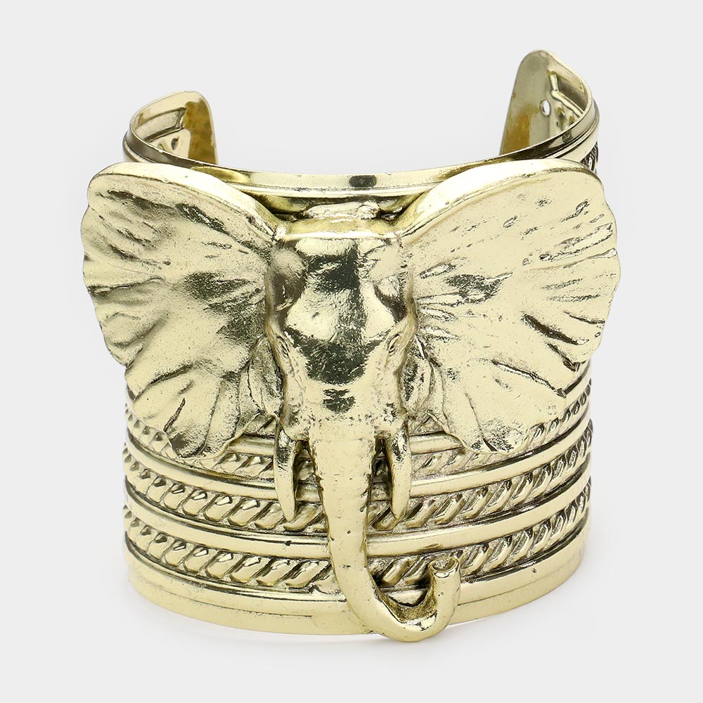 Shimmery Elephant Cuff Bracelet - Hautefull