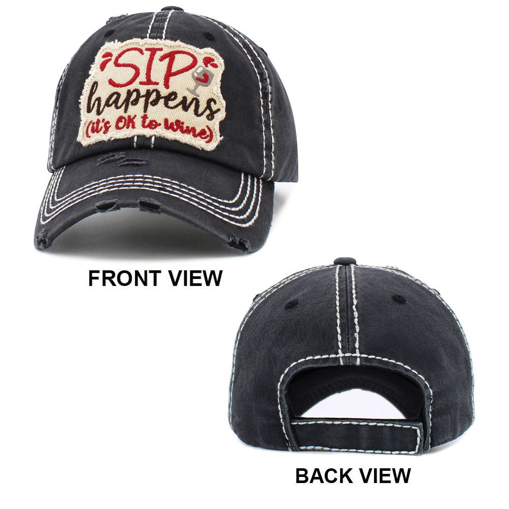 "SIP Happens" Baseball Cap for Women - Hautefull