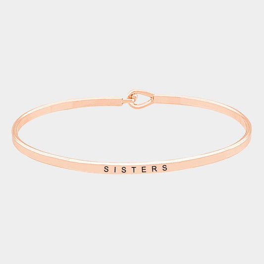 "Sisters" Thin Metal Bracelet - Hautefull