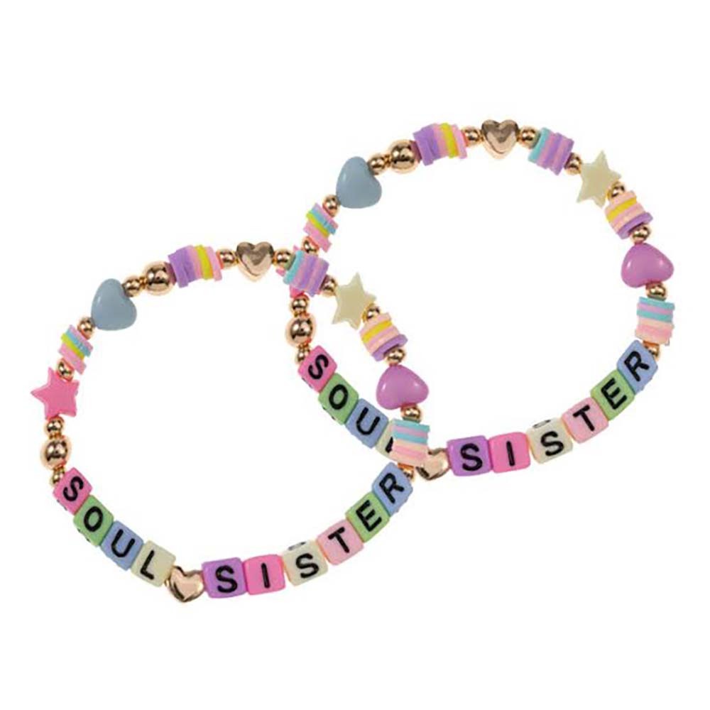 SOUL SISTER Beaded Stretch Bracelets 2pcs - Hautefull