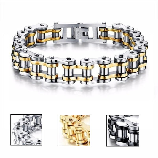 Stainless Steel Biker Chain Bracelet - Hautefull