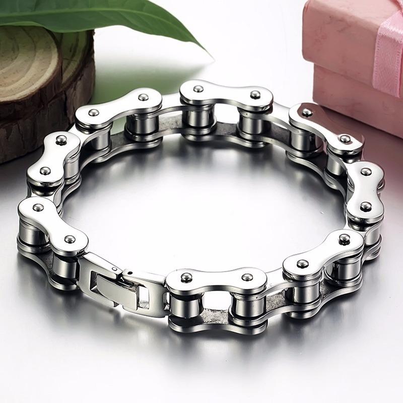 Stainless Steel Biker Chain Bracelet - Hautefull