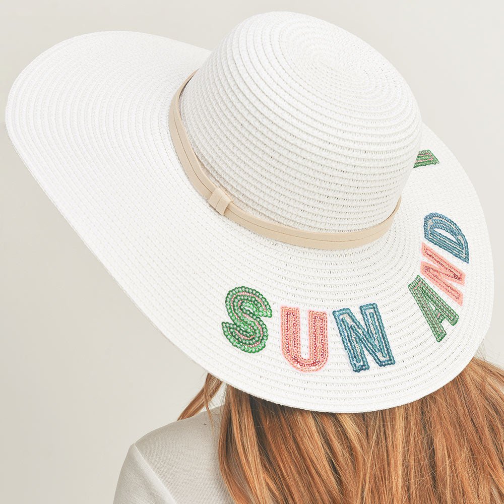 "Sun And Fun" Message Panama Hat for Women - Hautefull