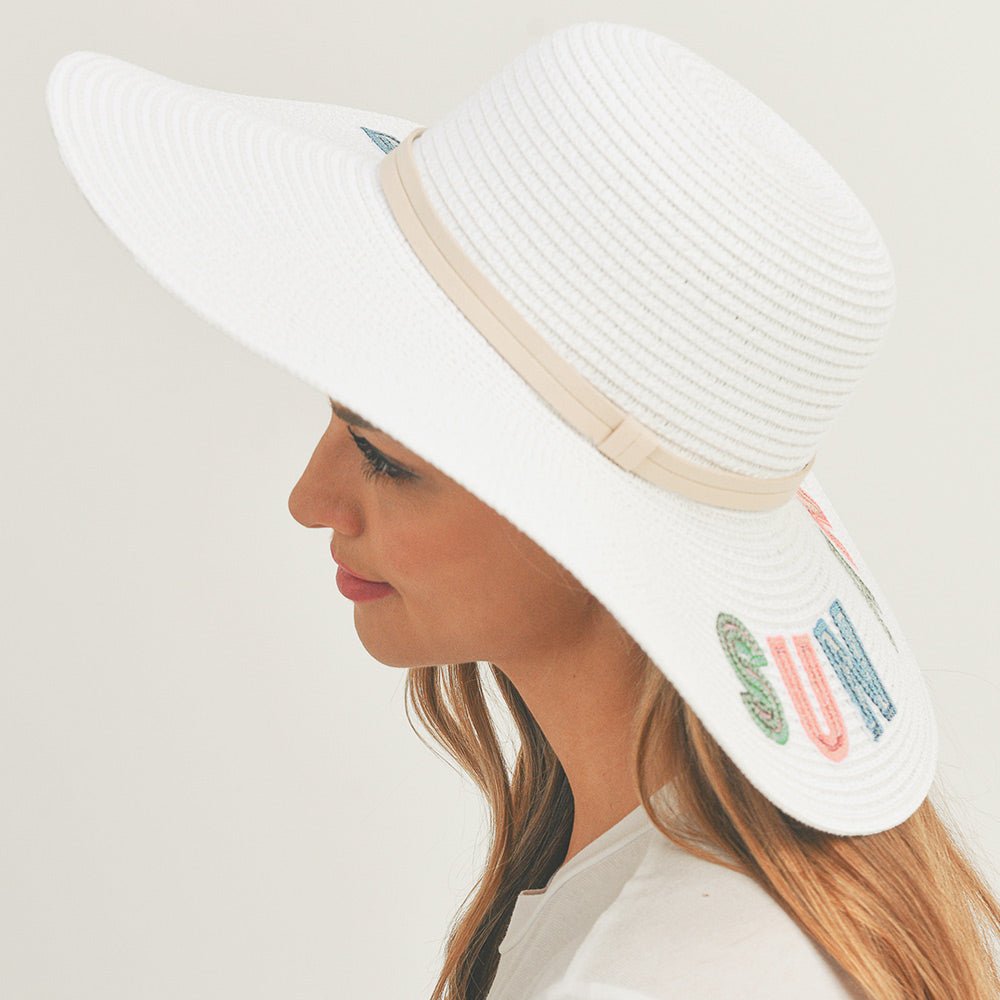 "Sun And Fun" Message Panama Hat for Women - Hautefull