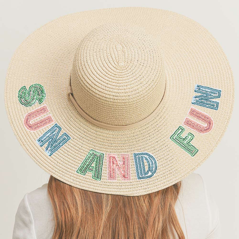 "Sun And Fun" Message Panama Hat for Women - Hautefull