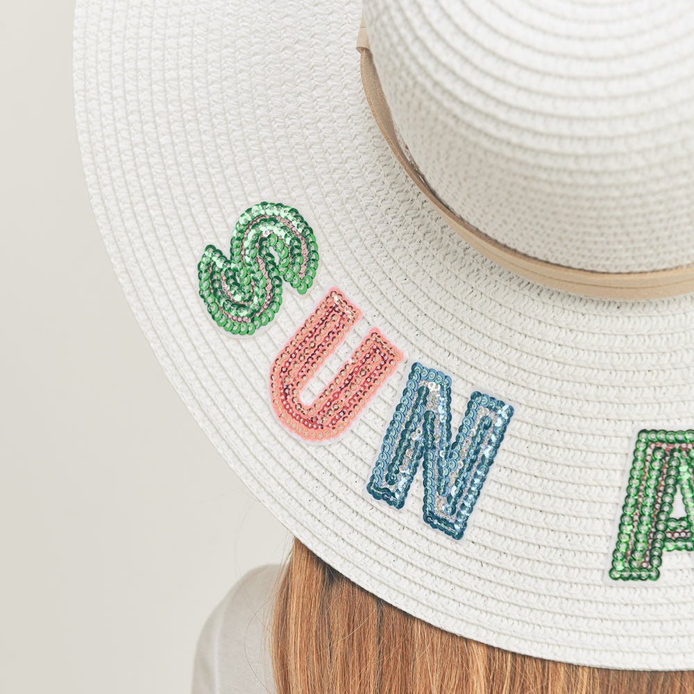 "Sun And Fun" Message Panama Hat for Women - Hautefull