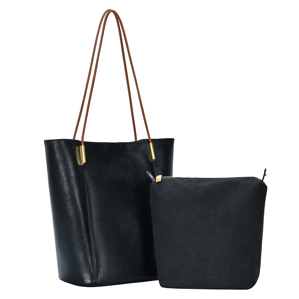 Tall Faux Leather Tote Bag - Hautefull