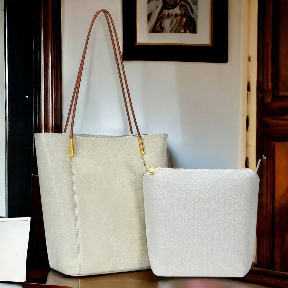 Tall Faux Leather Tote Bag - Hautefull