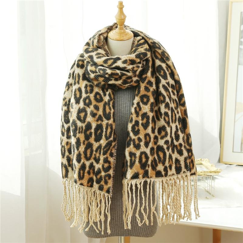 Thick Leopard Scarf Tassel - Hautefull