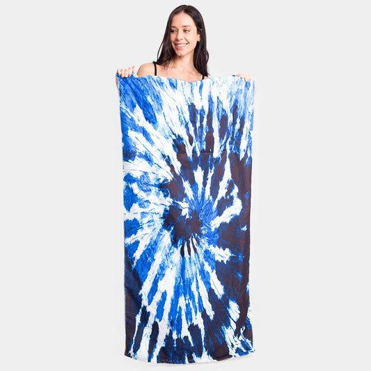 Tie Dye Print Beach Towel and Bag - Hautefull