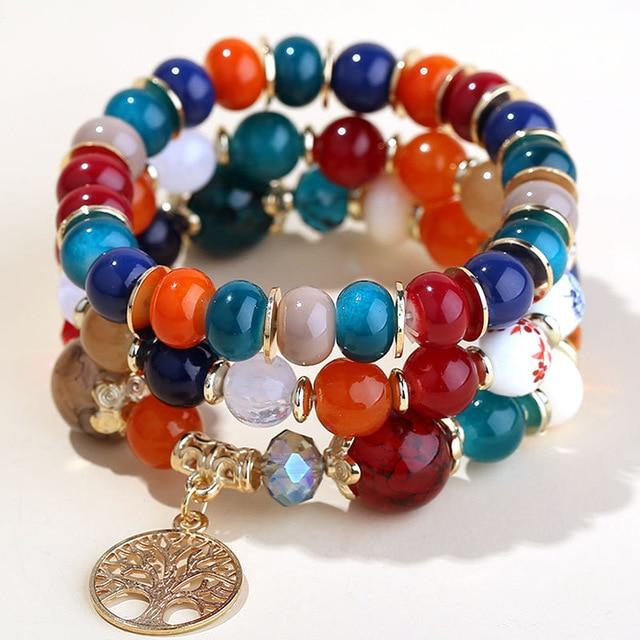 Tree of Life Beaded Layered Bracelet - Hautefull