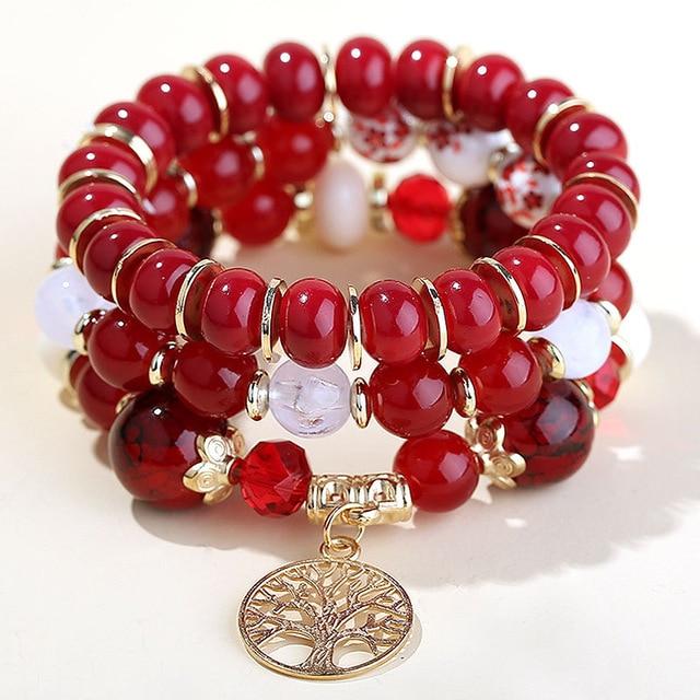 Tree of Life Beaded Layered Bracelet - Hautefull