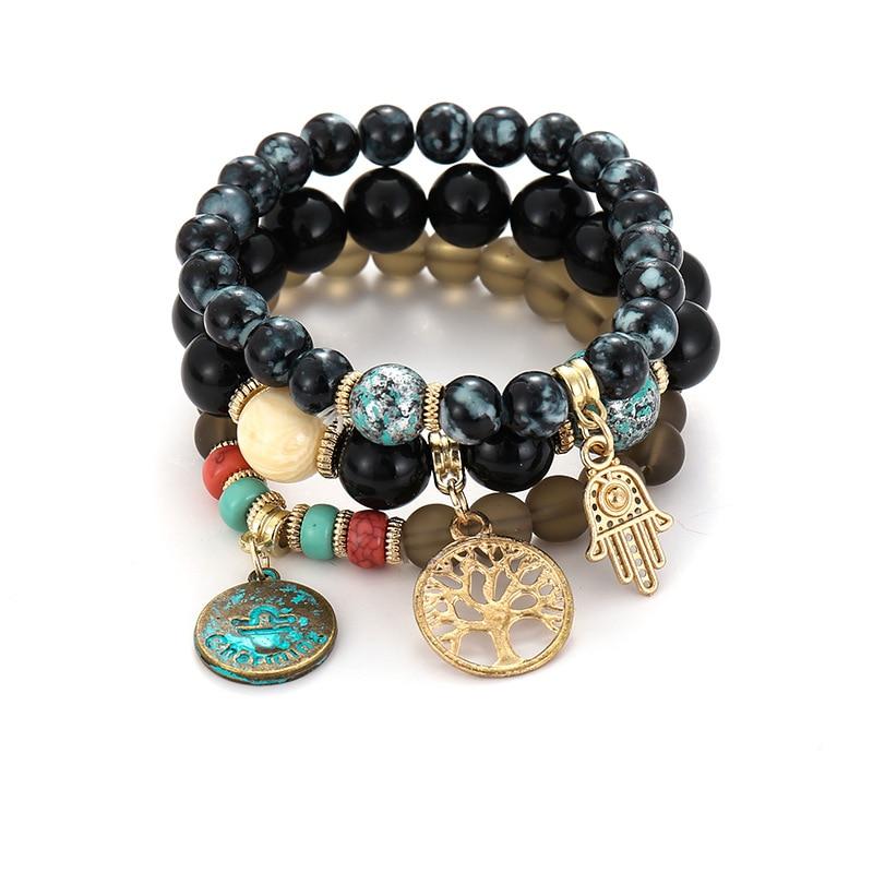 Tree of Life Beaded Layered Bracelet - Hautefull