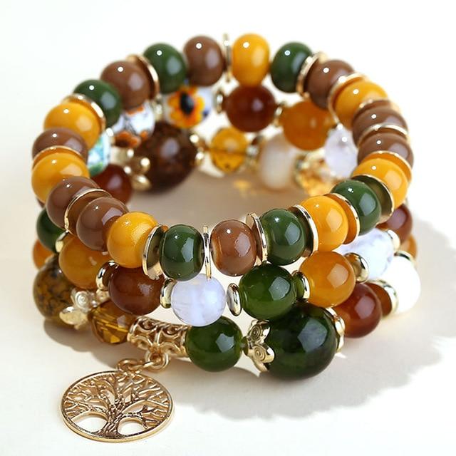 Tree of Life Beaded Layered Bracelet - Hautefull