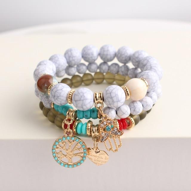 Tree of Life Beaded Layered Bracelet - Hautefull