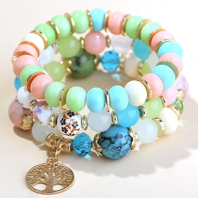 Tree of Life Beaded Layered Bracelet - Hautefull