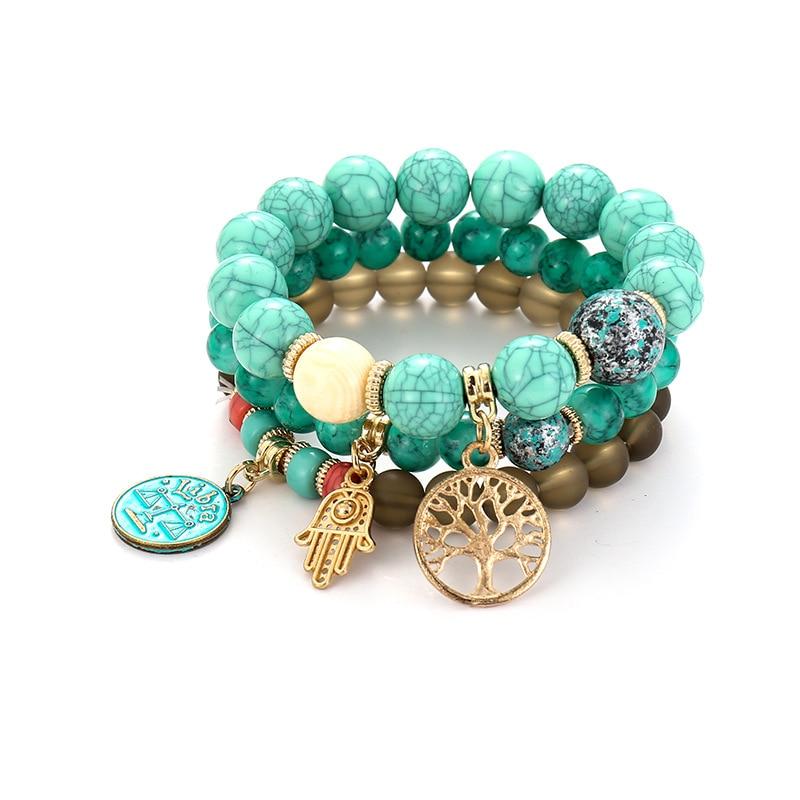 Tree of Life Beaded Layered Bracelet - Hautefull