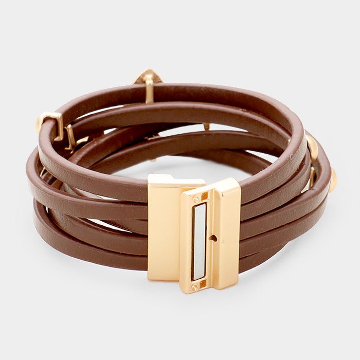 'Tree of Life' Leather Magnetic Bracelet - Hautefull