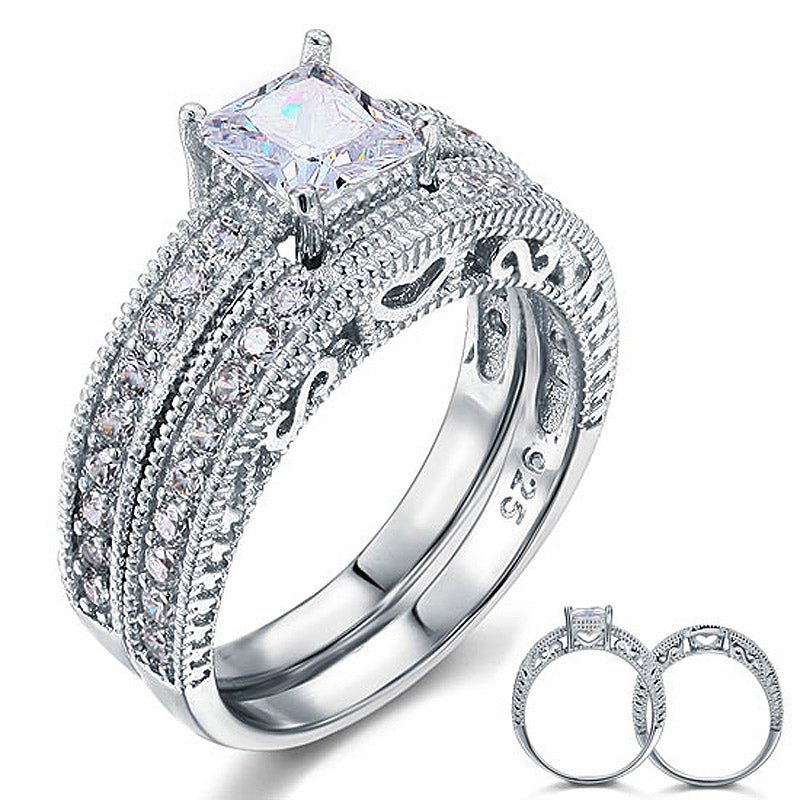 Victoria Wedding Engagement Ring Set - Hautefull