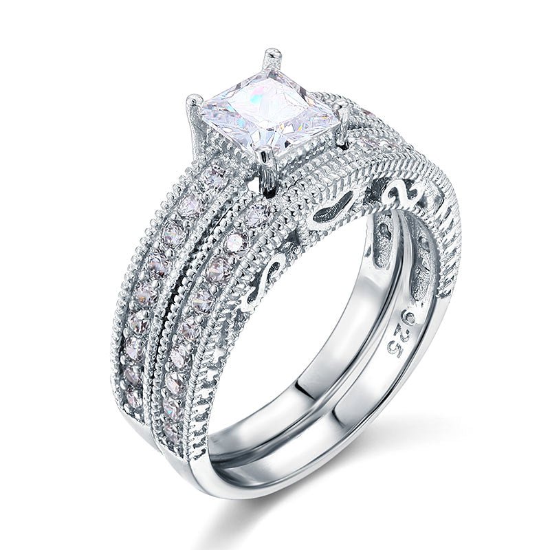 Victoria Wedding Engagement Ring Set - Hautefull