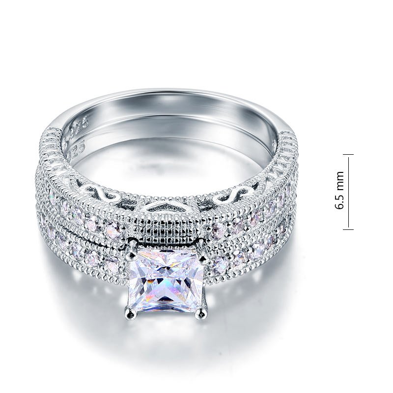 Victoria Wedding Engagement Ring Set - Hautefull