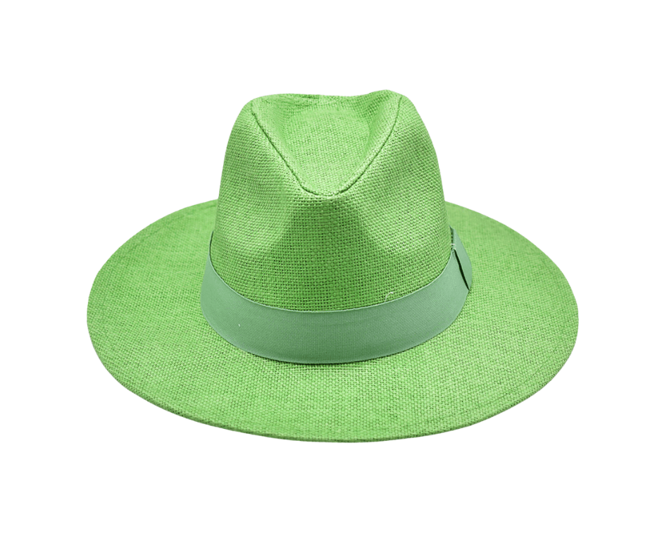 Wide Band Straw Fedora Hat - Hautefull