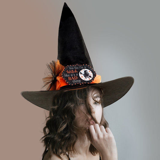 Witchy Hat for Halloween With Message - Hautefull