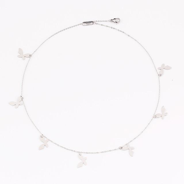 Women Choker Necklace With Star Pendants - Hautefull