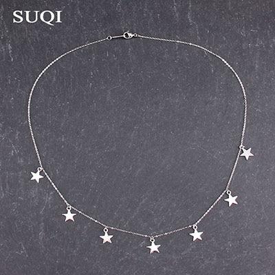 Women Choker Necklace With Star Pendants - Hautefull