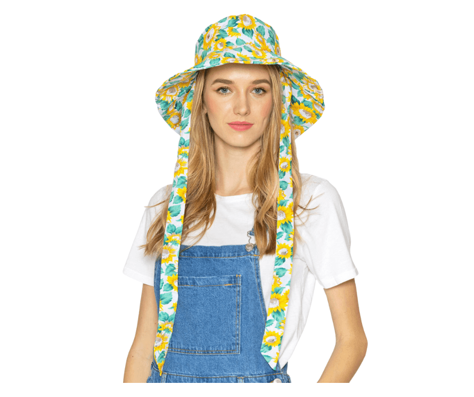Women's Floral Print Bucket Hat With String - Hautefull
