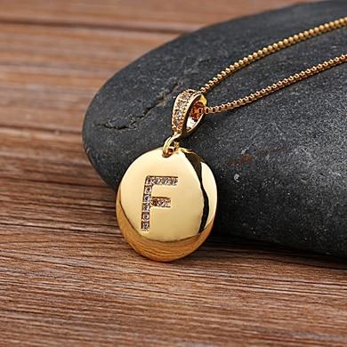 Women's Initial Letter Round Necklace - Hautefull