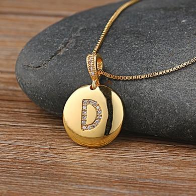 Women's Initial Letter Round Necklace - Hautefull