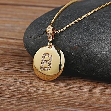 Women's Initial Letter Round Necklace - Hautefull