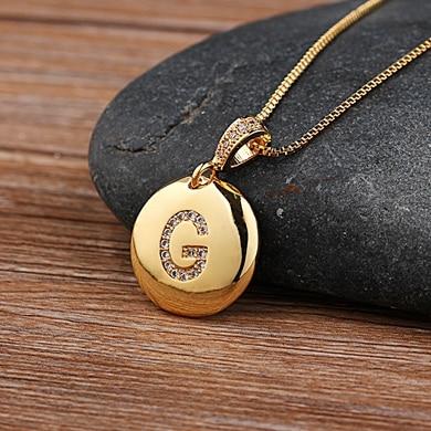 Women's Initial Letter Round Necklace - Hautefull