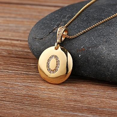 Women's Initial Letter Round Necklace - Hautefull