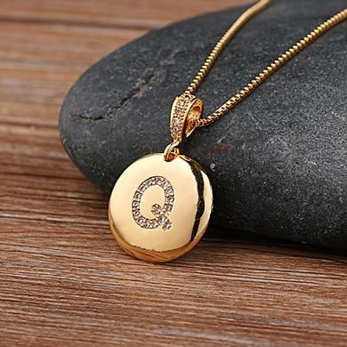 Women's Initial Letter Round Necklace - Hautefull